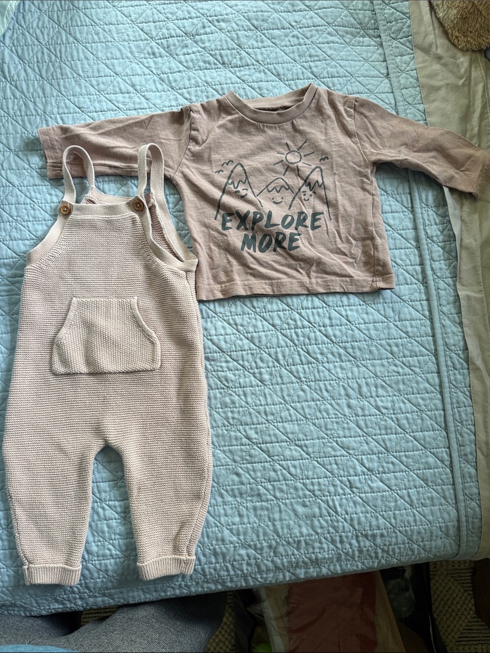 Little plant knit overalls and long sleeve shirt